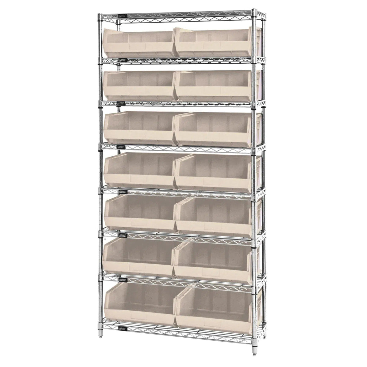 WR8 - 250 | 14" x 36" x 74" Shelving Unit with 14 Bins - Wire Shelving with Bins > 12" - 14" Deep Wire Shelving Units with Bins > Open Front Plastic Bins - Industrial 4 Less