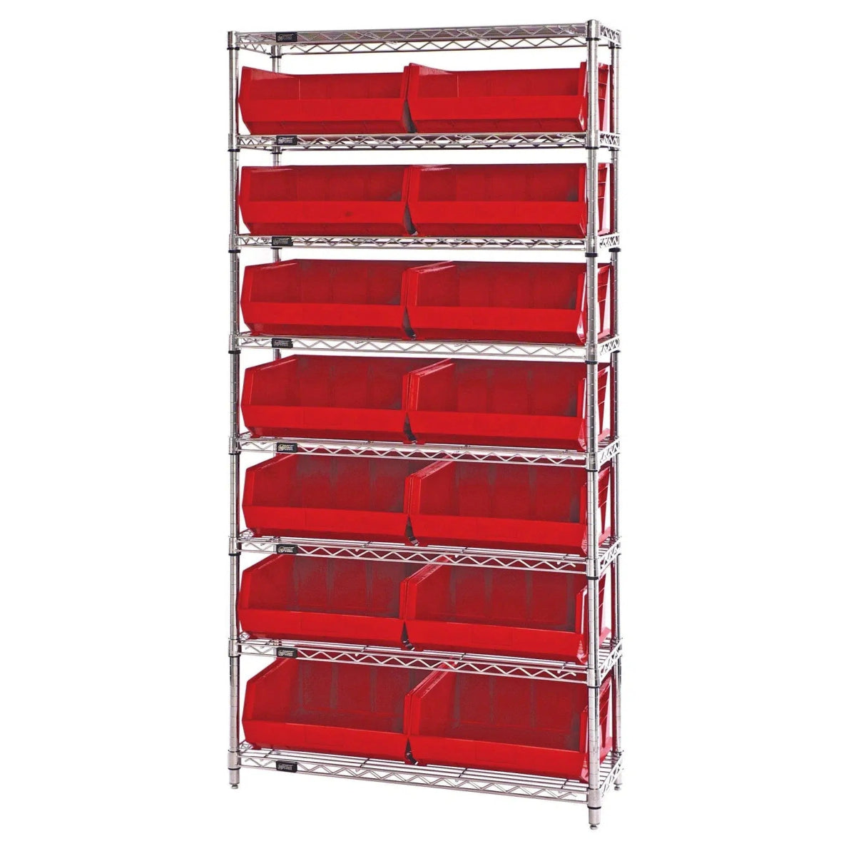 WR8 - 250 | 14" x 36" x 74" Shelving Unit with 14 Bins - Wire Shelving with Bins > 12" - 14" Deep Wire Shelving Units with Bins > Open Front Plastic Bins - Industrial 4 Less