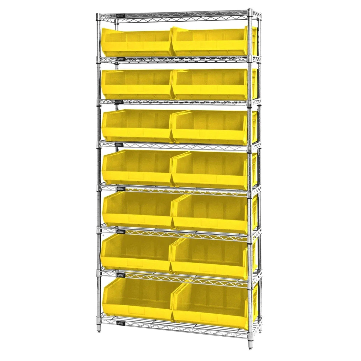 WR8 - 250 | 14" x 36" x 74" Shelving Unit with 14 Bins - Wire Shelving with Bins > 12" - 14" Deep Wire Shelving Units with Bins > Open Front Plastic Bins - Industrial 4 Less