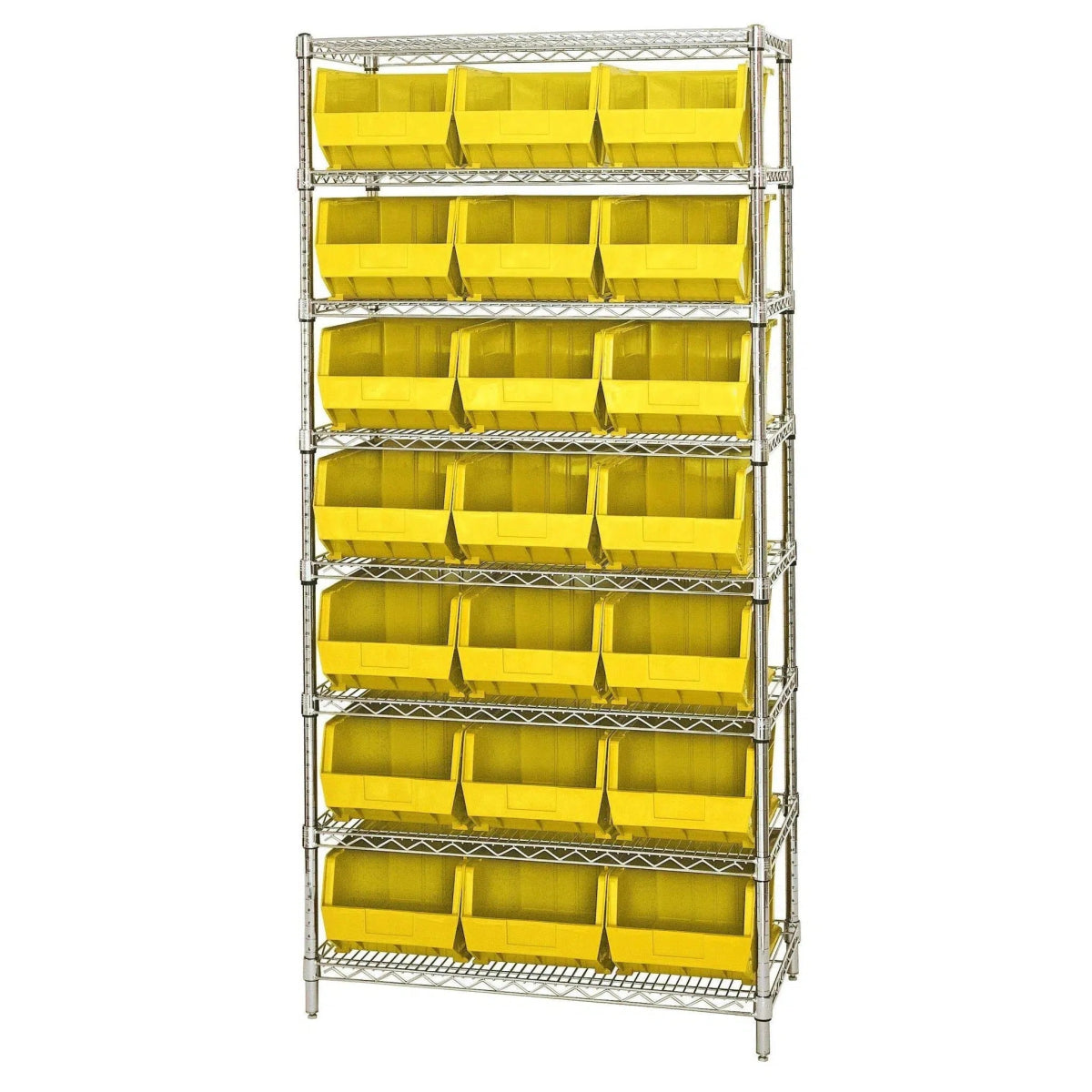 WR8 - 255 | 18" x 36" x 74" Shelving Unit with 21 Bins - Wire Shelving with Bins > 18" - 21" Deep Wire Shelving Units with Bins > Open Front Plastic Bins - Industrial 4 Less