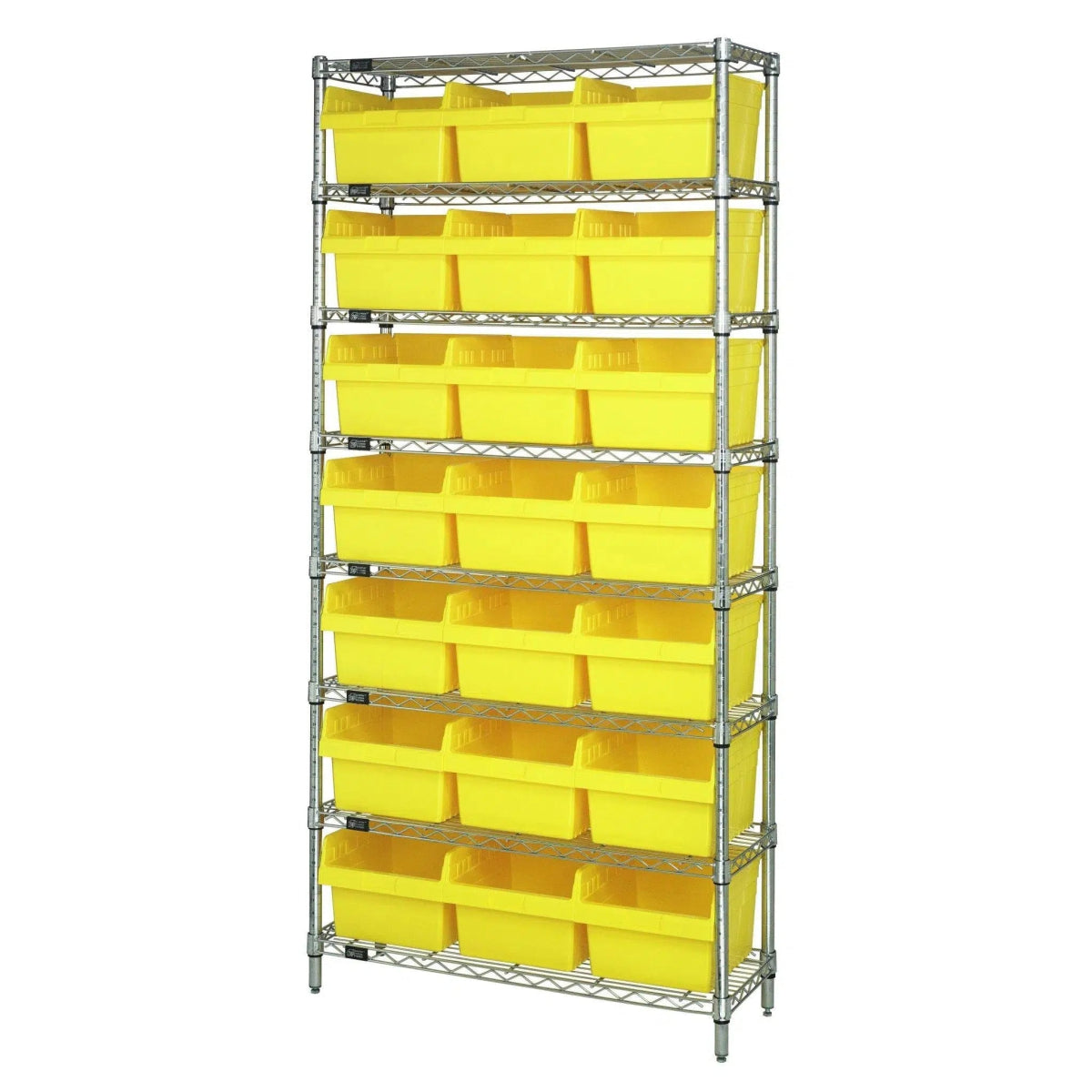 WR8 - 809 | 12" x 36" x 74" Shelving Unit with 21 Bins - Wire Shelving with Bins > 12" - 14" Deep Wire Shelving Units with Bins > Open Front Plastic Bins - Industrial 4 Less