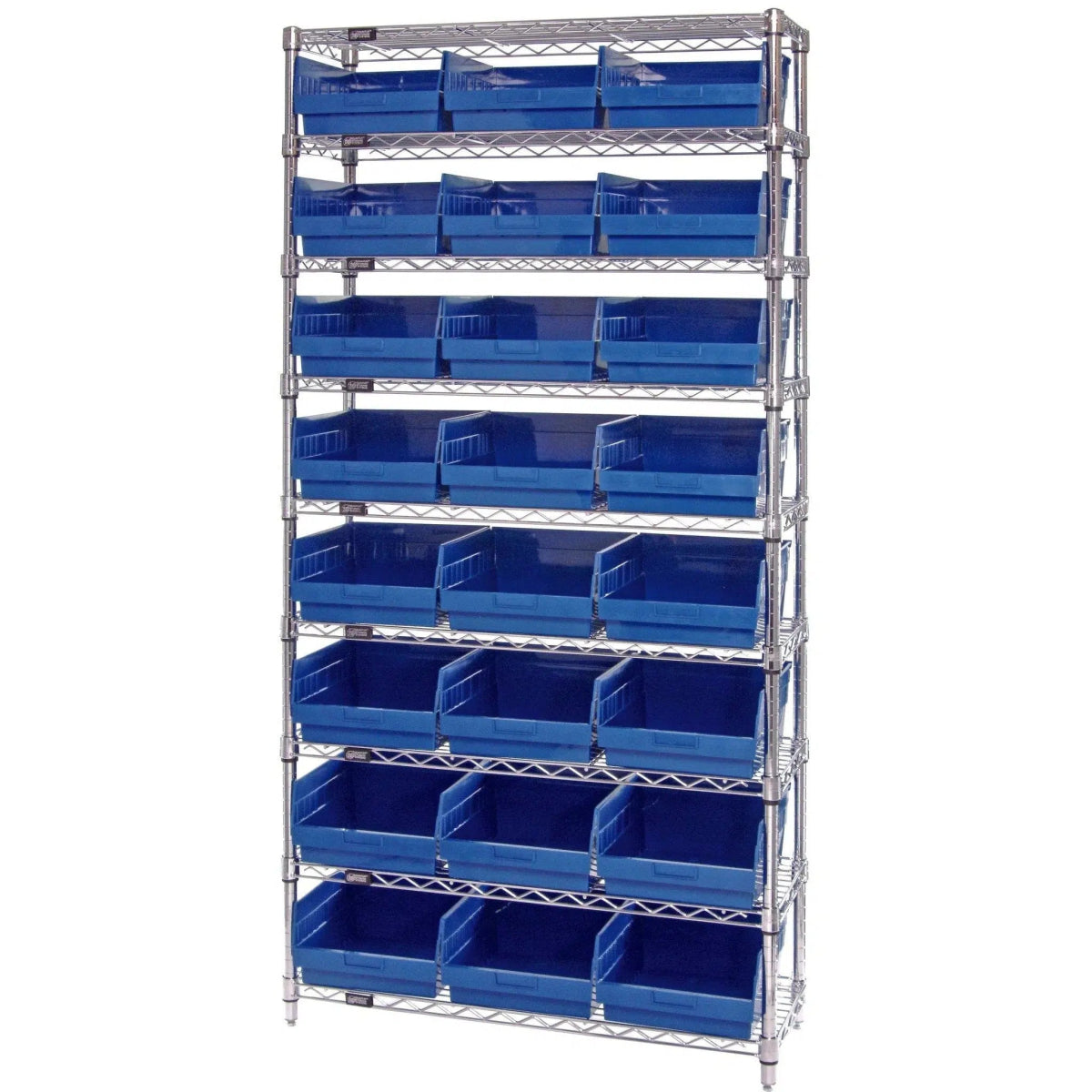 WR9 - 209 | 12" x 36" x 74" Shelving Unit with 24 Bins - Wire Shelving with Bins > 12" - 14" Deep Wire Shelving Units with Bins > Open Front Plastic Bins - Industrial 4 Less