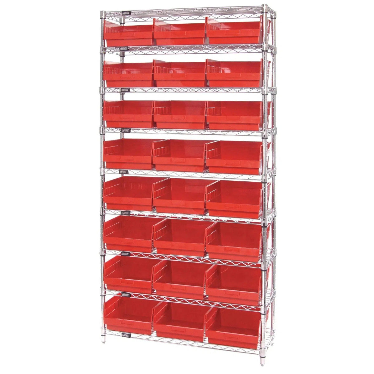 WR9 - 209 | 12" x 36" x 74" Shelving Unit with 24 Bins - Wire Shelving with Bins > 12" - 14" Deep Wire Shelving Units with Bins > Open Front Plastic Bins - Industrial 4 Less