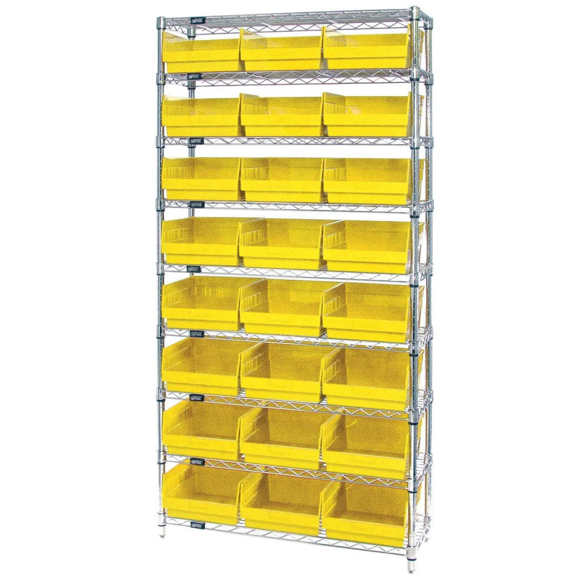 WR9 - 209 | 12" x 36" x 74" Shelving Unit with 24 Bins - Wire Shelving with Bins > 12" - 14" Deep Wire Shelving Units with Bins > Open Front Plastic Bins - Industrial 4 Less