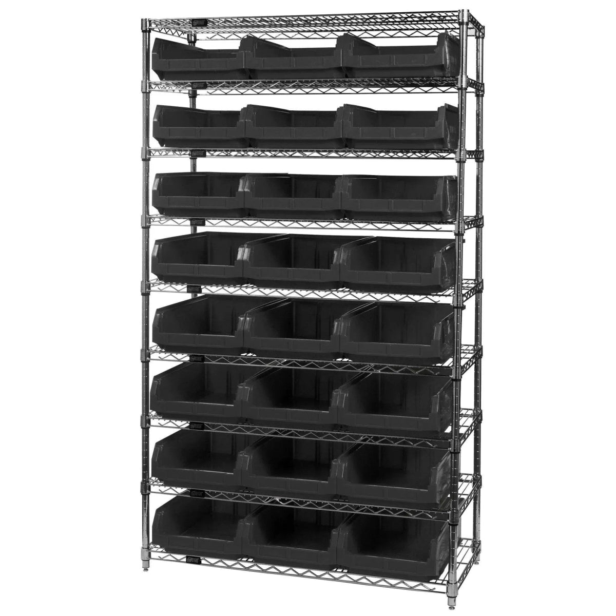 WR9 - 531 | 18" x 42" x 74" Shelving Unit with 24 Bins - Wire Shelving with Bins > 18" - 21" Deep Wire Shelving Units with Bins > Open Front Plastic Bins - Industrial 4 Less