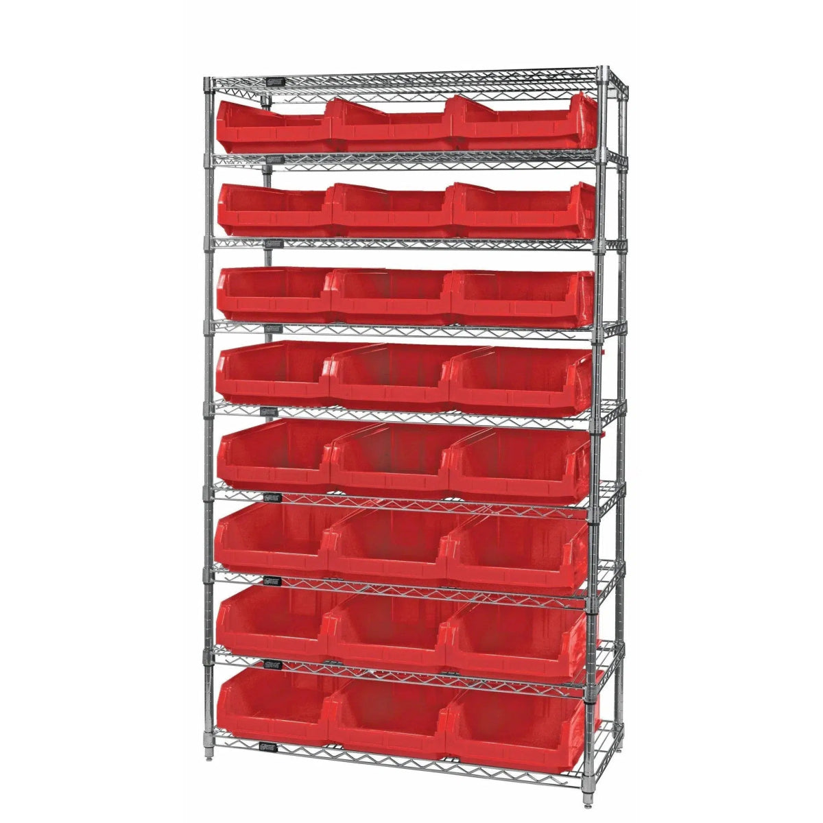 WR9 - 531 | 18" x 42" x 74" Shelving Unit with 24 Bins - Wire Shelving with Bins > 18" - 21" Deep Wire Shelving Units with Bins > Open Front Plastic Bins - Industrial 4 Less