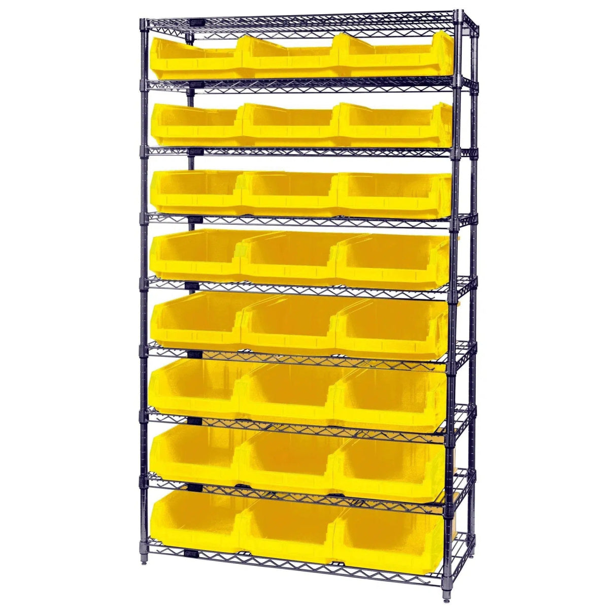 WR9 - 531 | 18" x 42" x 74" Shelving Unit with 24 Bins - Wire Shelving with Bins > 18" - 21" Deep Wire Shelving Units with Bins > Open Front Plastic Bins - Industrial 4 Less