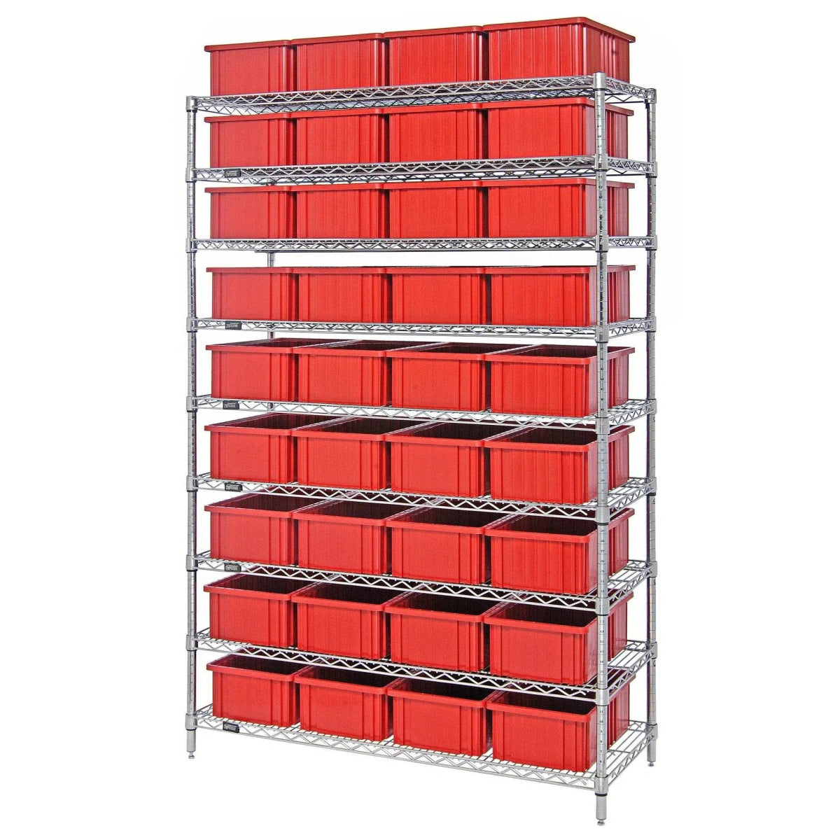 WR9 - 92060 | 18" x 48" x 74" Shelving Unit with 36 Bins - Wire Shelving with Bins > 18" - 21" Deep Wire Shelving Units with Bins > Open Front Plastic Bins - Industrial 4 Less