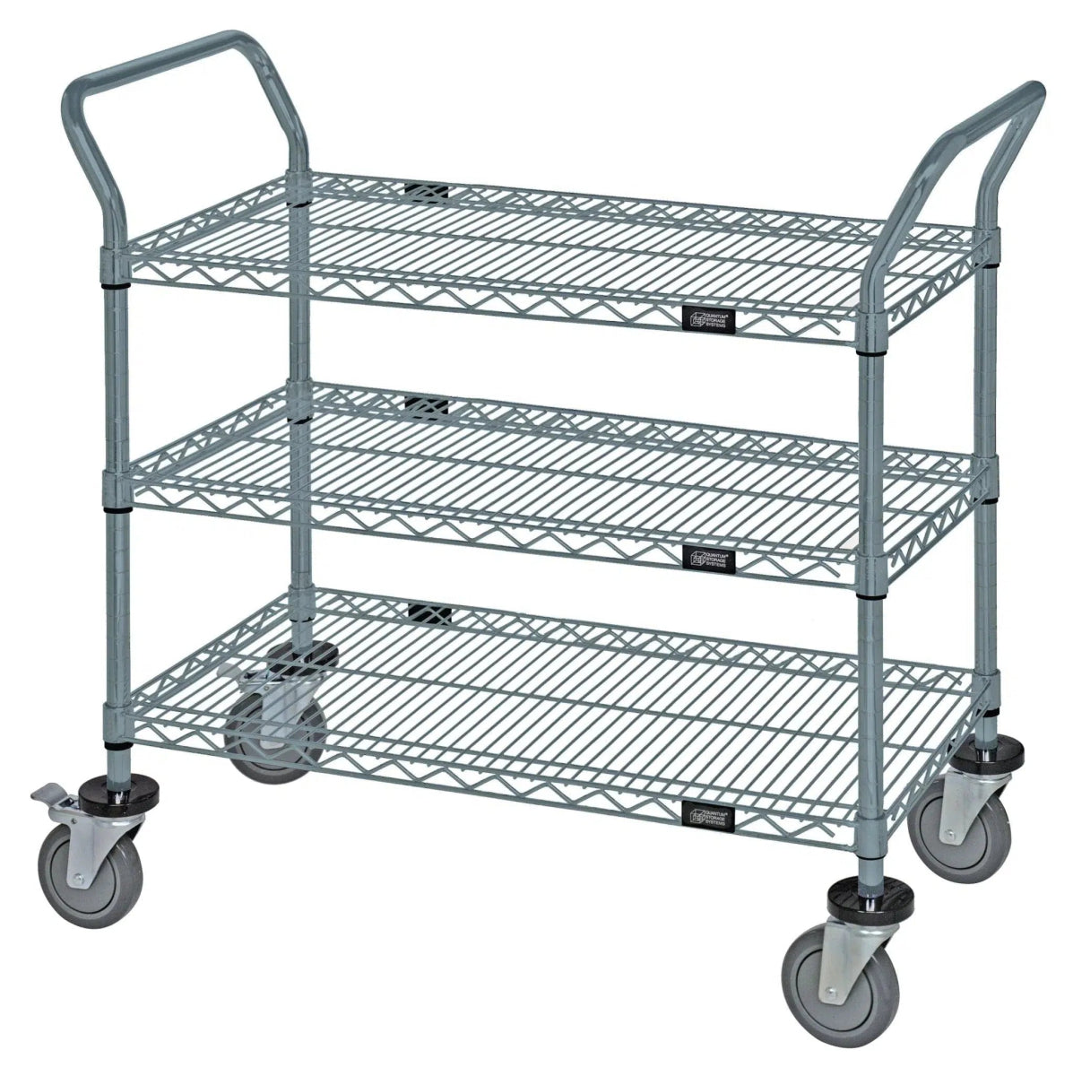 WRC - 1836GY - 3 | 18" x 36" 3 - Shelf Utility Cart - Gray - Utility Cart > Wire Utility Cart - Industrial 4 Less