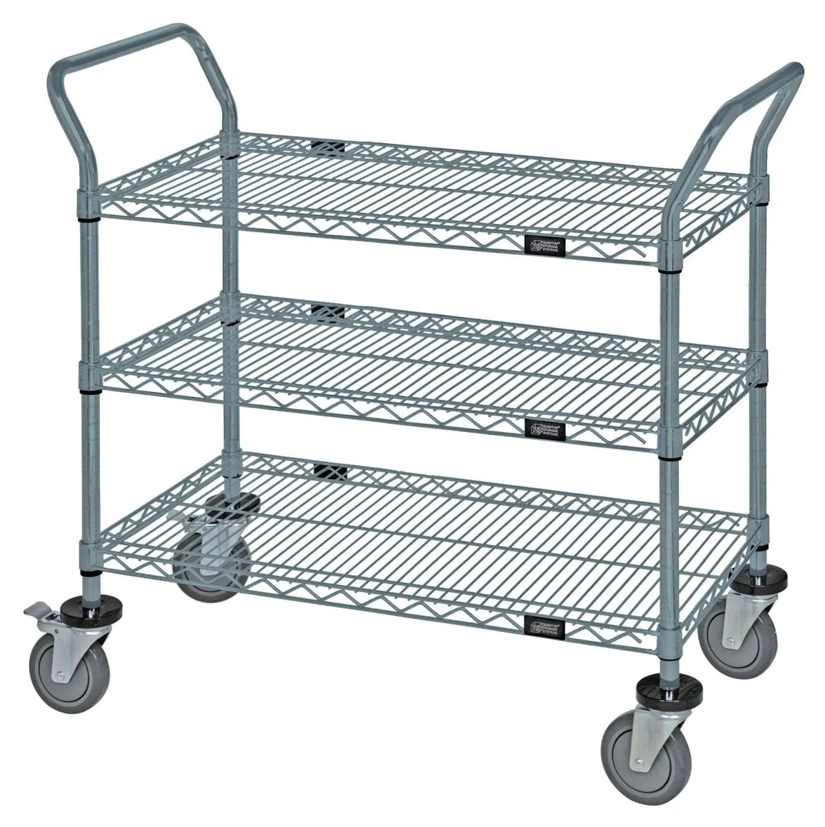 WRC - 1842GY - 3 | 18" x 42" 3 - Shelf Utility Cart - Gray - Utility Cart > Wire Utility Cart - Industrial 4 Less