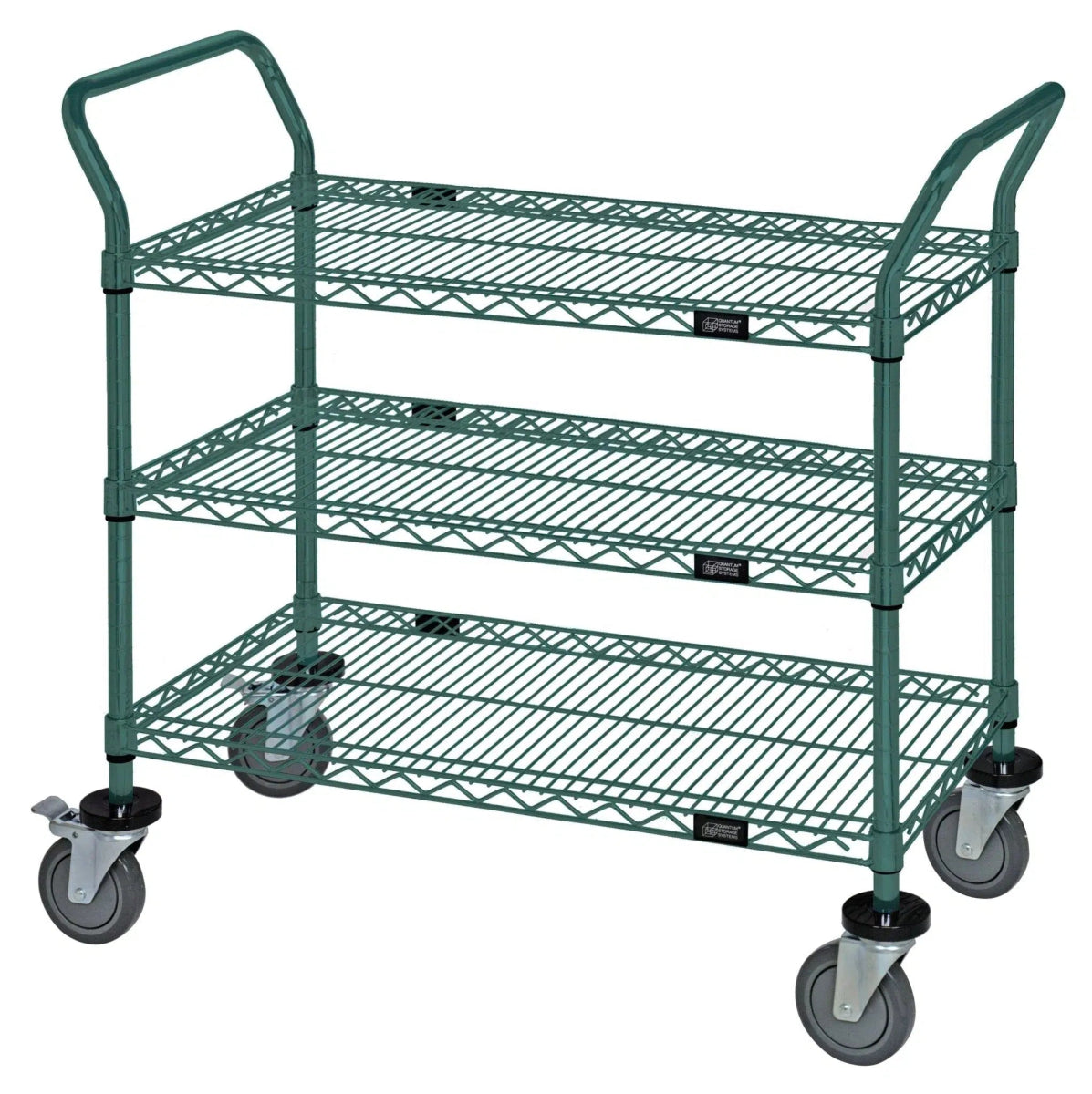 WRC - 1842P - 3 | 18" x 42" 3 - Shelf Utility Cart - Green - Utility Cart > Wire Utility Cart - Industrial 4 Less