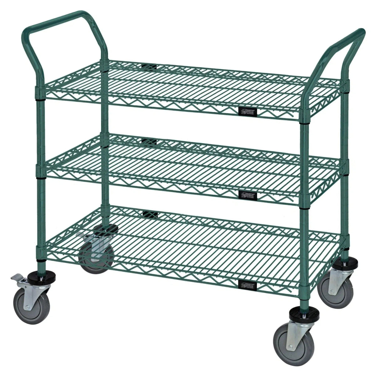 WRC - 1848P - 3 | 18" x 48" 3 - Shelf Utility Cart - Green - Utility Cart > Wire Utility Cart - Industrial 4 Less