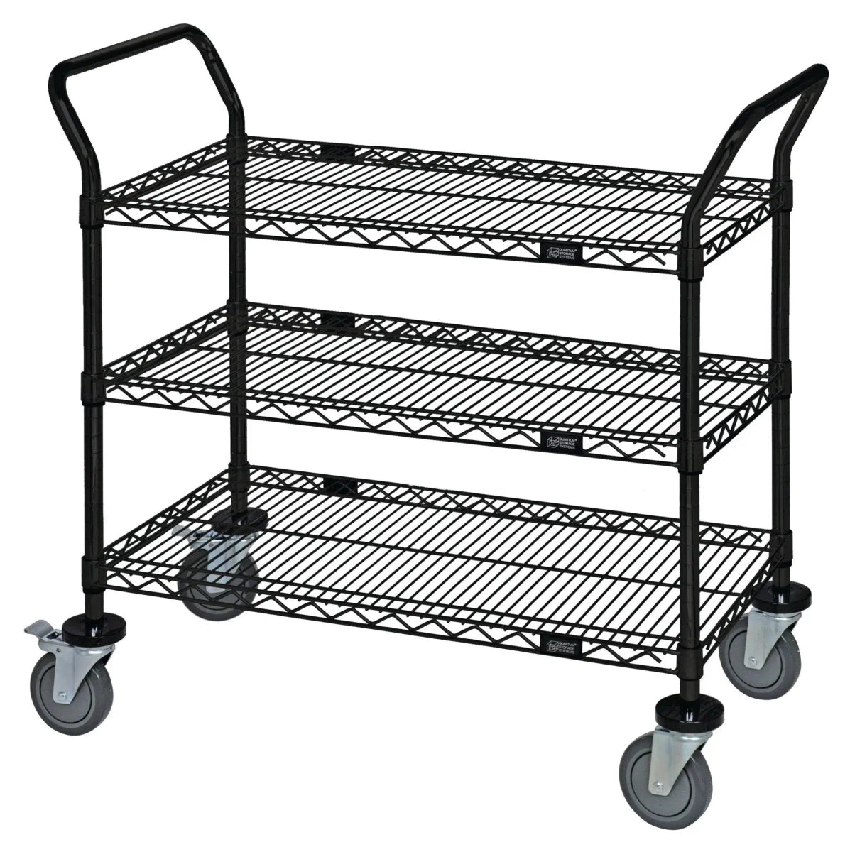 WRC - 2442BK - 3 | 24" x 42" 3 - Shelf Utility Cart - Black - Industrial 4 Less