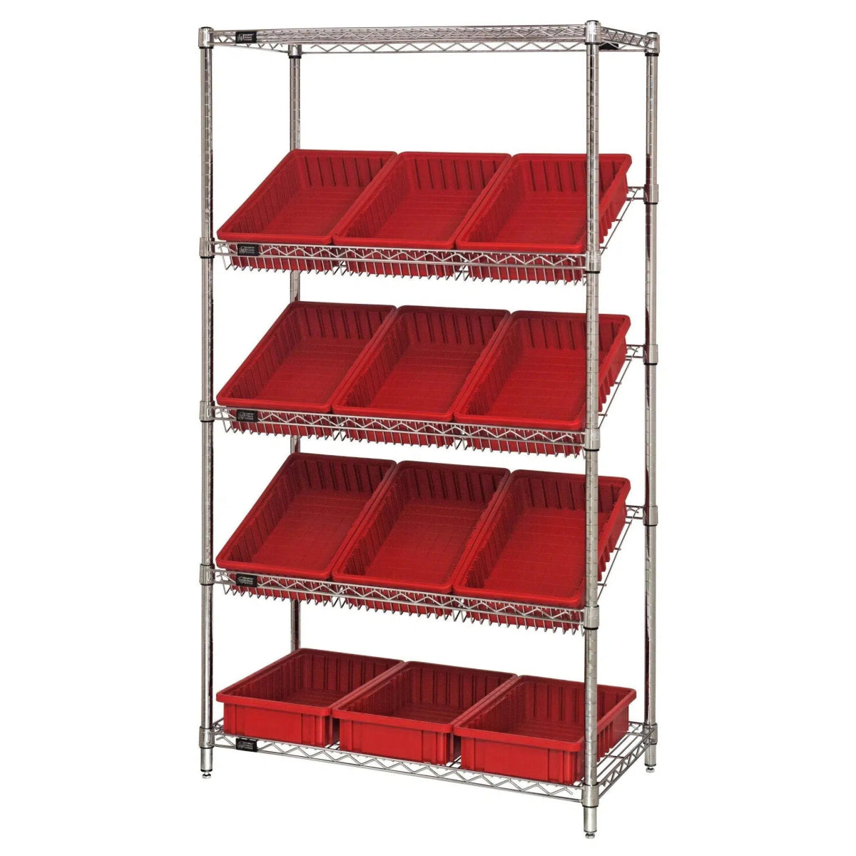 WRS - 5 - 92035 | 18" x 36" x 63" Shelving Unit with 12 Bins - Wire Shelving with Bins > 18" - 21" Deep Wire Shelving Units with Bins > Open Front Plastic Bins - Industrial 4 Less