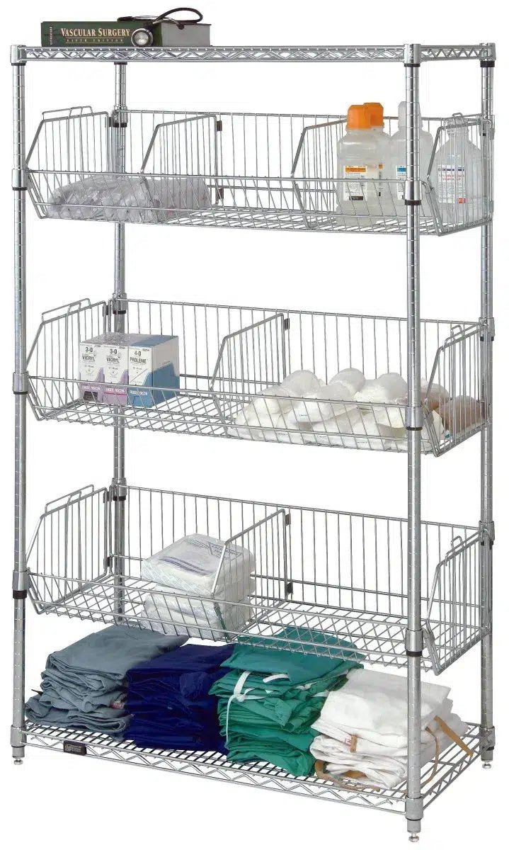 1836BC6C | Wire Basket Shelving - Industrial 4 Less - 1836BC6C