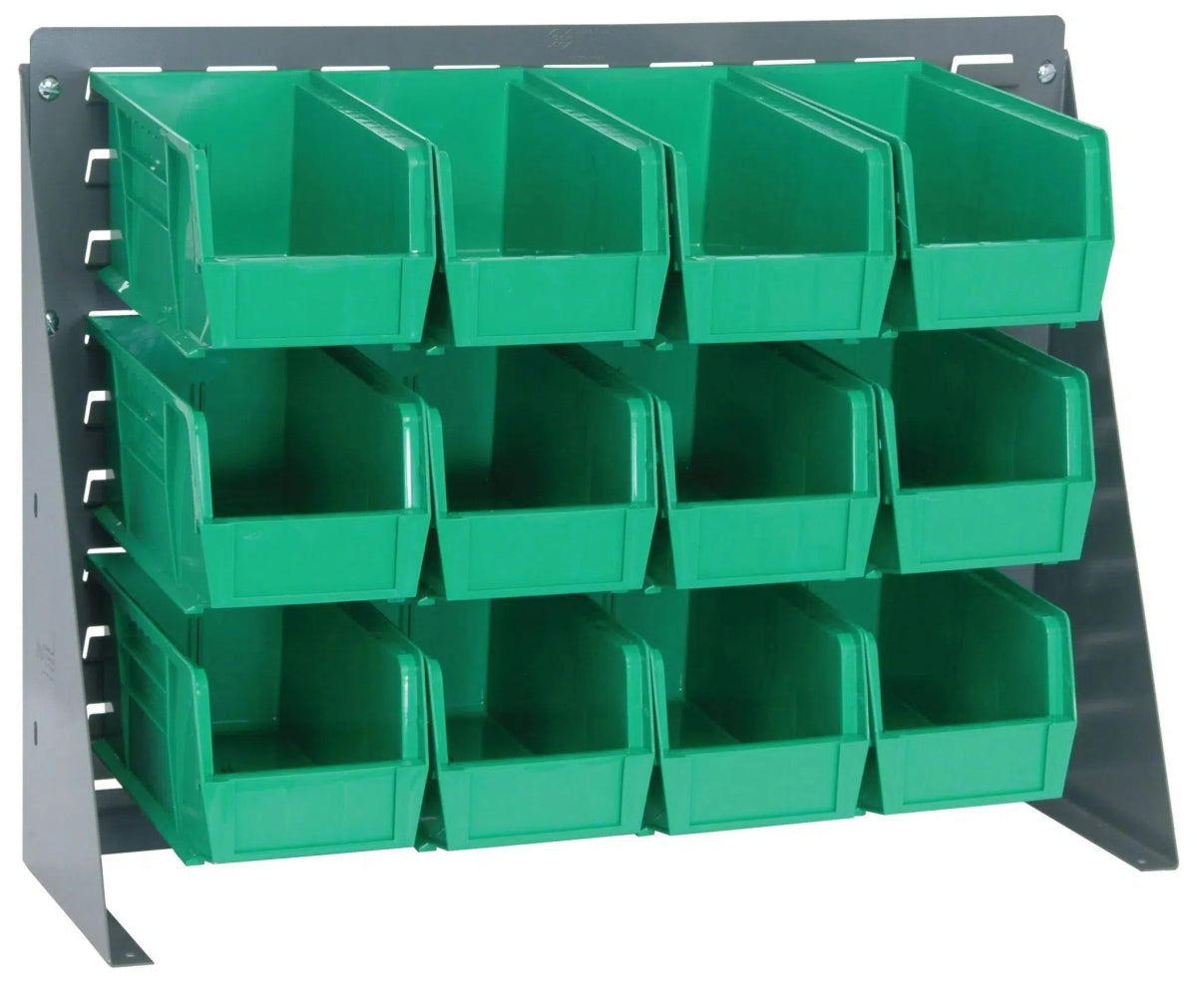 QBR-2721-230-12 | Bench Rack with 12 Hanging Bins - Industrial 4 Less - QBR-2721-230-12-GN