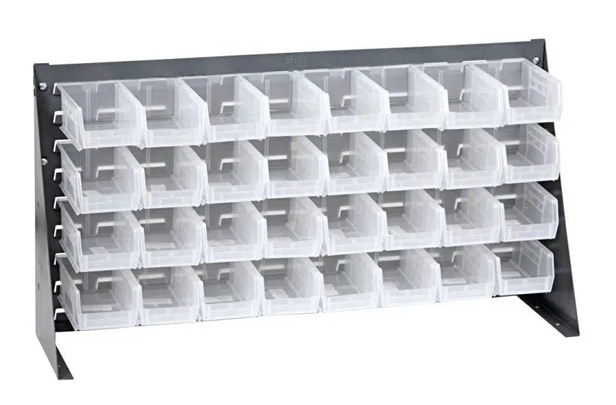QBR-3619-220-32 | Bench Rack with 32 Hanging Bins - Industrial 4 Less - QBR-3619-220-32-CL